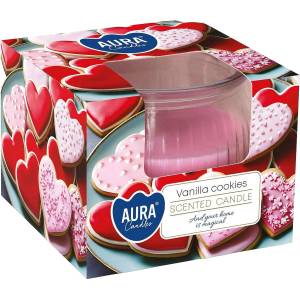 BISPOL Ароматна свещ в чаша Bispol Aura - Vanilla Cookies, 80 g (sn69-436)