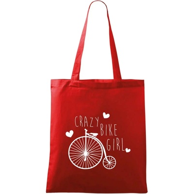 Crazy bike girl Taška bavlnená 42 x 38 cm Červená