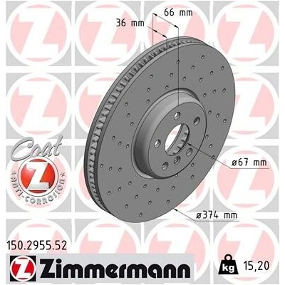 Brzdový kotúč ZIMMERMANN 150.2955.52 (150295552)