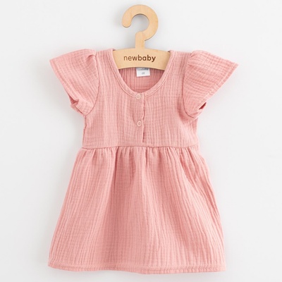 New baby NEW BABY Kojenecké mušelínové šaty pink – Hledejceny.cz