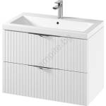 Cersanit S801-547 - Висящ стенен шкаф за баня с мивка TIRSO 80x45 см бял (CS0203)