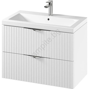 Cersanit S801-547 - Висящ стенен шкаф за баня с мивка TIRSO 80x45 см бял (CS0203)