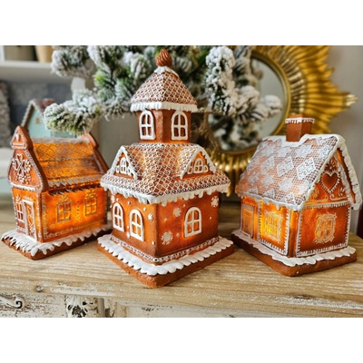 Vánoční perníková chaloupka s Led světýlky Gingerbread House 14*14*25cm 3*AAA Clayre & Eef – Hledejceny.cz