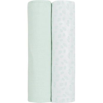 Image 1 of KikkaBoo Комплект 2бр муселинови пелени 80х80 см Leaves Mint (31103010068)