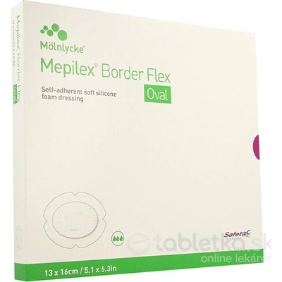 Mepilex Border Flex 13 x 16 cm samolepivé krytie s mäkkým silikónom oválne 5 ks