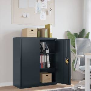 vidaXL Шкаф за папки антрацит 90x40x105 см стомана (339739)