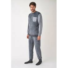 Pyžamo pánské dlouhé teplé Promise 682 šedé