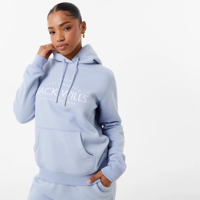 Jack Wills Суичър Jack Wills Hunston Graphic Logo Hoodie - Soft Blue