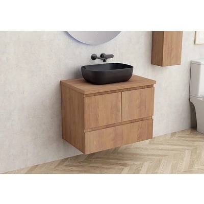 Inter Ceramic Конзолен PVC шкаф за баня BG 9047-75 + 7546-31, с дървесен плот, Inter Ceramic, 45х53.5х73.5см (BG 9047-75 + 7546-31)