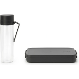 Brabantia Контейнер за обяд Make & Take с бутилка сив 2 части (206689)