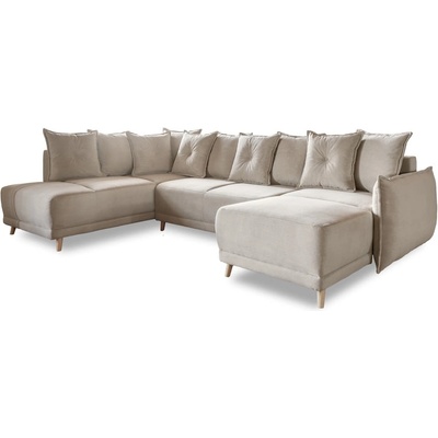 Miuform Бежов ъглов диван от велур (ляв ъгъл/"U") Lazy Lukka - Miuform (1832ON02)