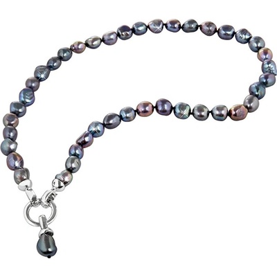 JwL Luxury Pearls Náhrdelník z pravých kovovo modrých perál JL0561