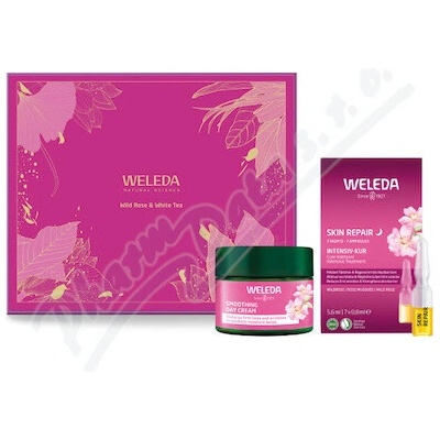 Weleda Divoká růže a Bílý čaj rozjasňujúci denný krém 40 ml + Weleda intenzívna kúra pre spevnenie pleti 7 x 0.8 ml