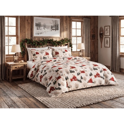Textilomanie Obliečky z mikrovlákna FARM HOUSE krémové 2x70x90 200x220