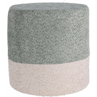 Home Styling Collection, Kulatý čalouněný puf ve dvou barvách boucle, 34 × 35 cm, modrý