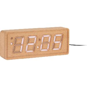 Karlsson Solid Wood Engraved часовник и будилник, светло дърво (KA6024WD) Будилник