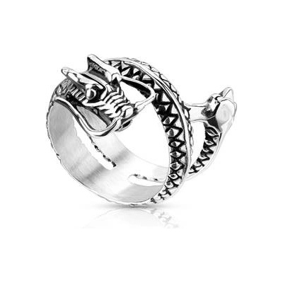 Šperky4U Pánský ocelový prsten drak OPR1836