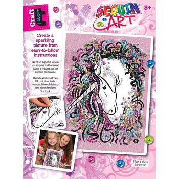 KSG Crafts Творчески комплект KSG Crafts - Изкуство с пайети, Еднорог (1720)