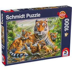 Schmidt Spiele Пъзел Schmidt от 1000 части - Тигри (58986)