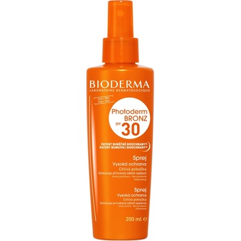 Bioderma Photoderm Bronz ochranný spray podporující a prodlužující přirozené opálení SPF30 200 ml