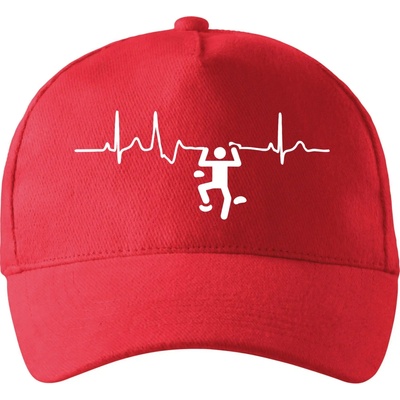 EKG lezecká stěna so zahnutým šiltom a látkovou sponou Červená