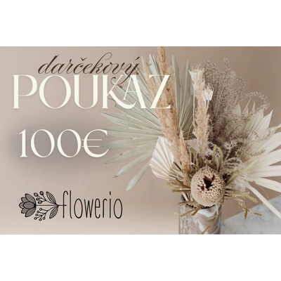 Darčeková nákupná poukážka Flowerio v hodnote 100€