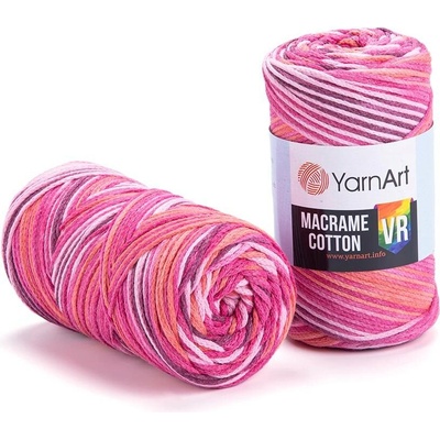 Yarn Art Macrame Cotton VR 911 růžová, meruňková, vínová