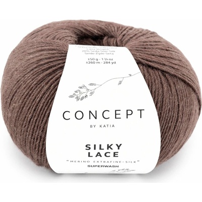 SILKY LACE Katia Farby SILKY LACE: 192 čokoládovo hnedá - NOVÁ