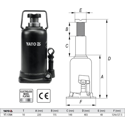 Yato Hever/zdvihák piestový hydraulický 10 t