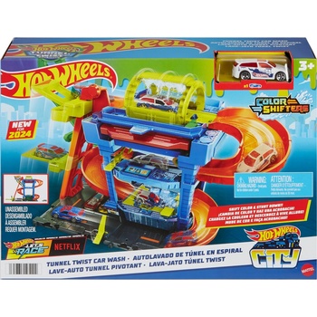 Mattel Hot Wheels CITY COLOR SHIFTERS AUTOMYČKA S OTOČNÝM TUNELEM