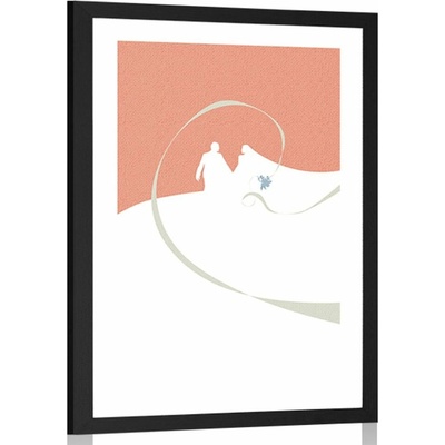 Plakát s paspartou svatební cesta - 20x30 white
