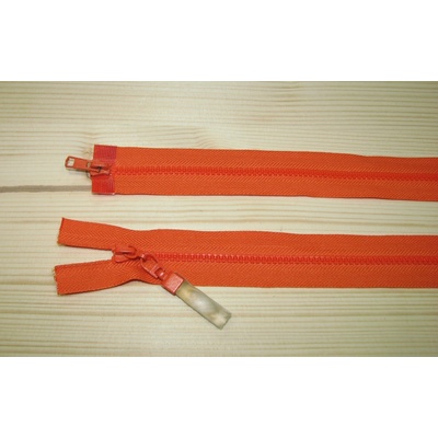 Kostenný zips oranžová 3mm deliteľný obojsmerný 70cm
