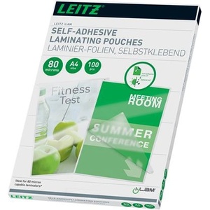 LEITZ Термоламиниращо фолио, 80 микрона, a4, гланцово, самозалепващо, leitz 33872 (33872)