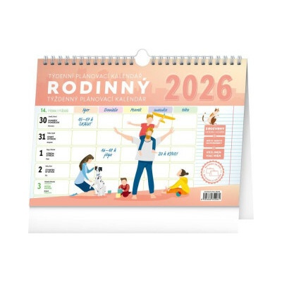 Týdenní rodinný plánovací s háčkem 2026
