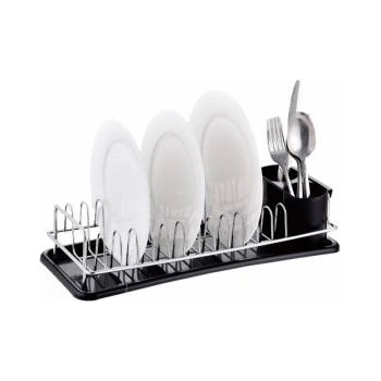 Rosberg Сушилник за съдове Rosberg R53000M, 41.5х17.5х9.5 см, Подвижна тава, Хром/черен