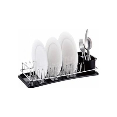 Rosberg Сушилник за съдове Rosberg R53000M, 41.5х17.5х9.5 см, Подвижна тава, Хром/черен