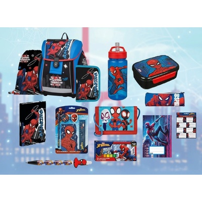 Oxybag Školní sada set 13ks PREMIUM LIGHT Spiderman batoh penál sáček a doplňky 0 90925X/013