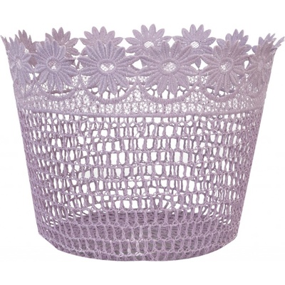 Fialkový háčkovaný košík - Ø 26*20 cm - Clayre & Eef