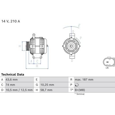 Alternátor BOSCH 0 986 085 670 (0986085670)