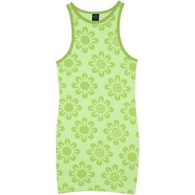 Santa Cruz Strip Racer Dress Green Flowers