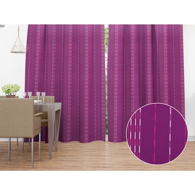 Biante Bavlnený záves Olivia OL-002 Pásiky na fialovom 140x140 cm
