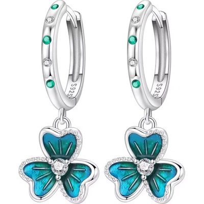 GRACE Silver Jewellery Stříbrné visací náušnice Trojlístek E-OTE4339/383 Stříbrná