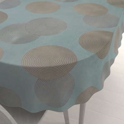 Biante Zamatový oválny obrus Tamara TMR-058 Designové kruhy na modrosivom 120x180 cm