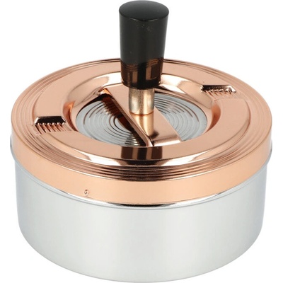 KRCZ Cigaretový popelník kovový otočný Chrome/Bronze 11cm – Zboží Dáma