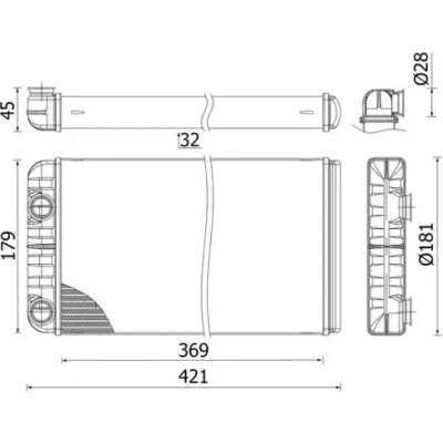 MAHLE Výměník tepla vnitřního vytápění MAO AH 312 000S