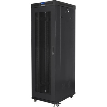 Lanberg Комуникационен шкаф, Lanberg rack cabinet 19" free-standing 42U/600x1000 (flat pack) with mesh door lcd black v2 (FF01-6042-23BL)