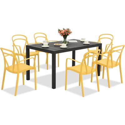 BICA King/Vague антрацит оранжев комплект градински мебели за 6 души Bica (BC440ANT-6xBC312TU)