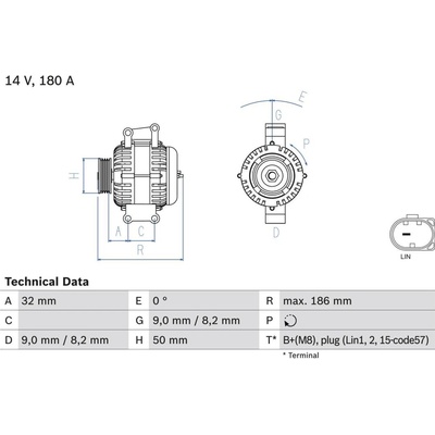 Alternátor BOSCH 0 986 084 590 (0986084590)