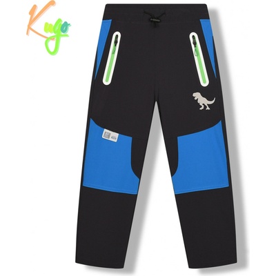 Kugo Chlapecké softshellové kalhoty šedá zelené zipy šedá