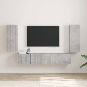 vidaXL TV стенен шкаф 2 бр. Бетонно сиво Инженерна дървесина (892296)